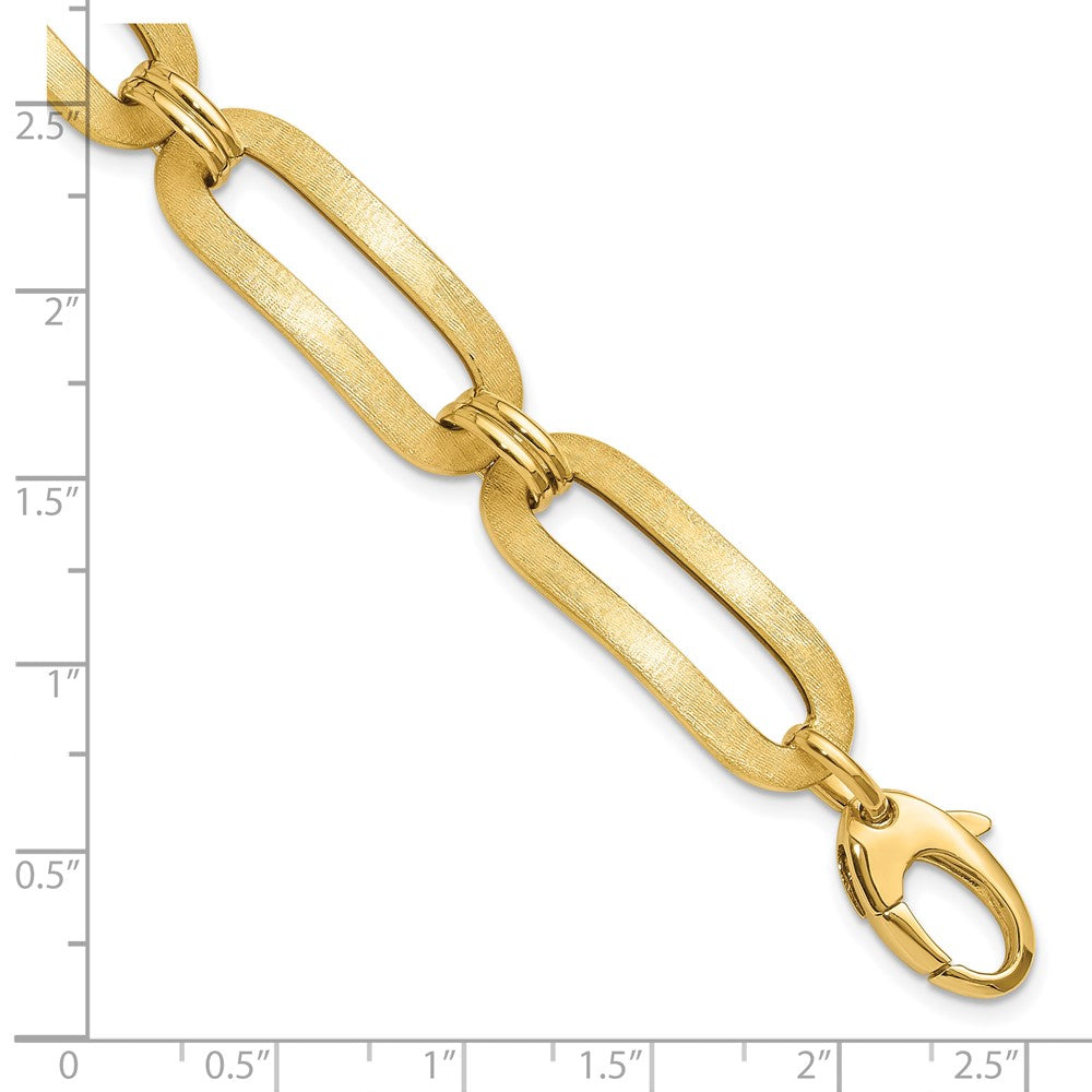 14K Polished and Brushed Fancy Link Bracelet