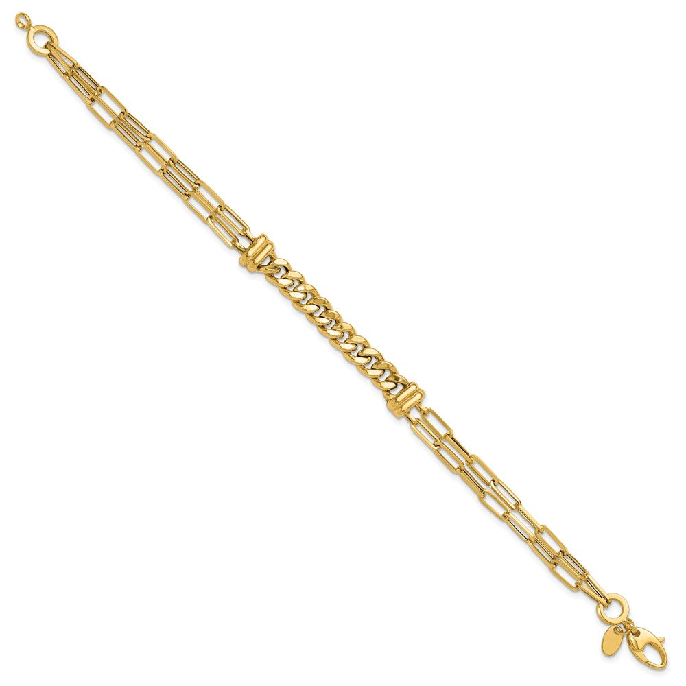 14K Polished Fancy 7.5in Bracelet