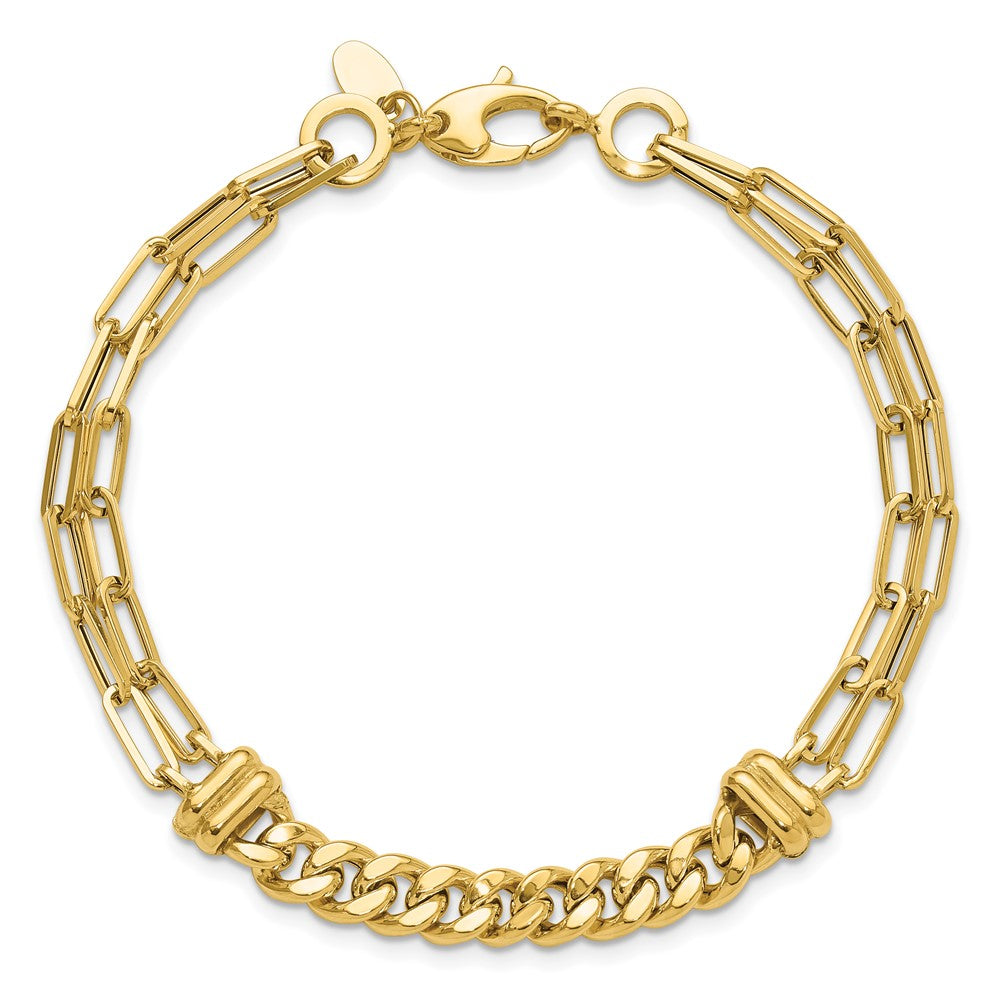 14K Polished Fancy 7.5in Bracelet