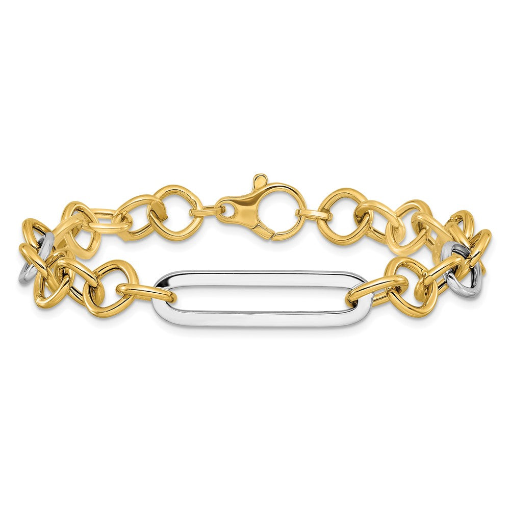 14K Two-tone Fancy Link Bracelet