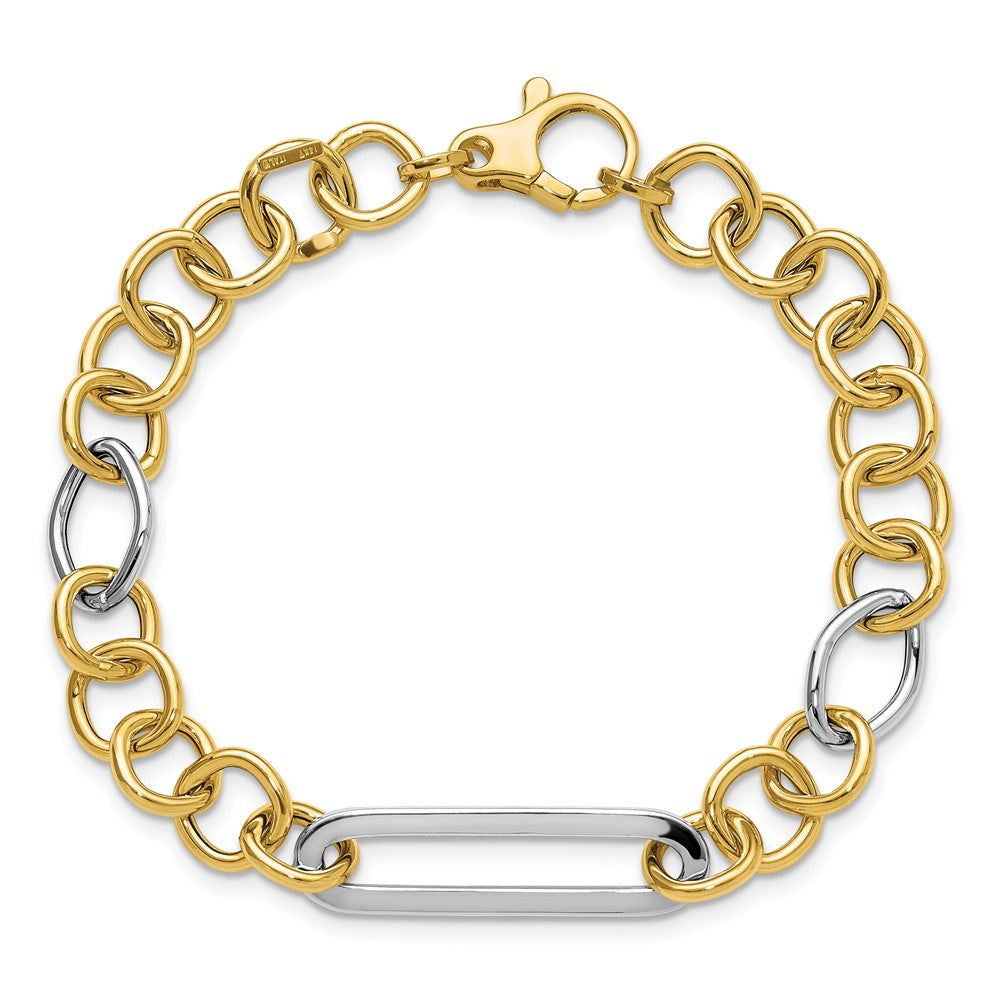14K Two-tone Fancy Link Bracelet
