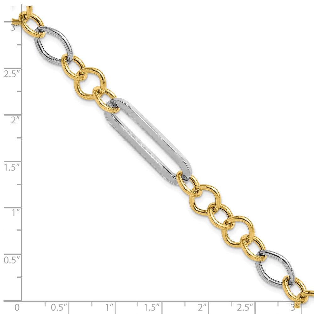 14K Two-tone Fancy Link Bracelet