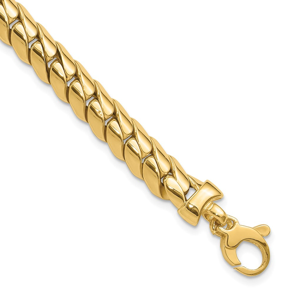 14K Polished Domed Fancy 7.5 in Bracelet
