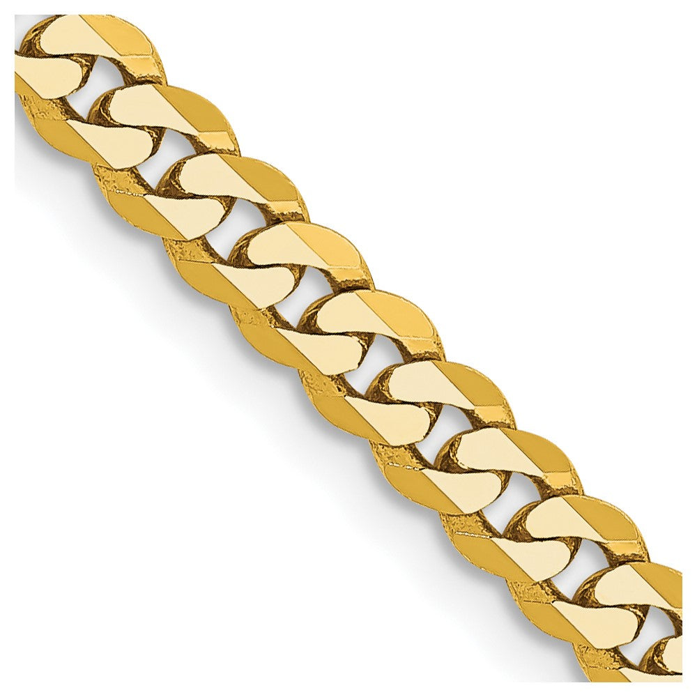 14K 30 inch 3.9mm Flat Beveled Curb with Lobster Clasp Chain