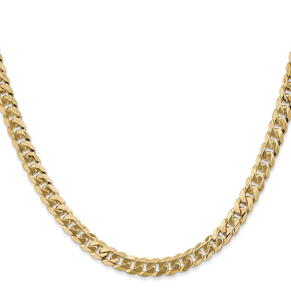 14K 18 inch 5.75mm Flat Beveled Curb with Lobster Clasp Chain
