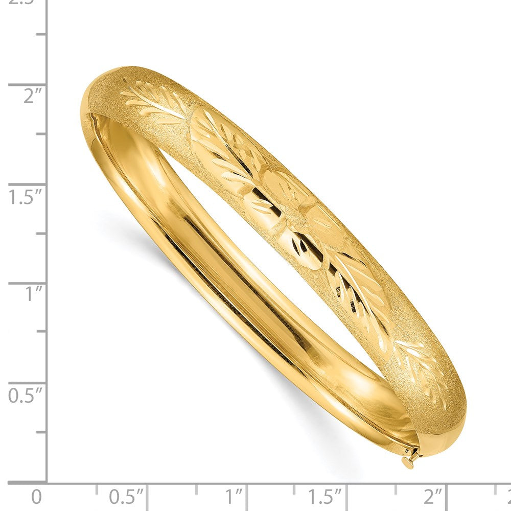 14k 5/16 Oversize Florentine Engraved Hinged Bangle Bracelet