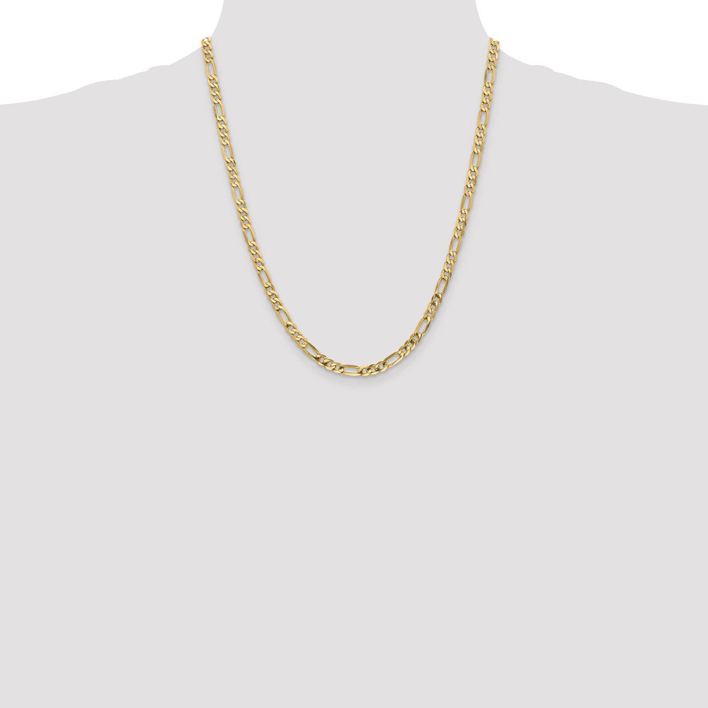 14K 22 inch 4.75mm Flat Figaro with Lobster Clasp Chain