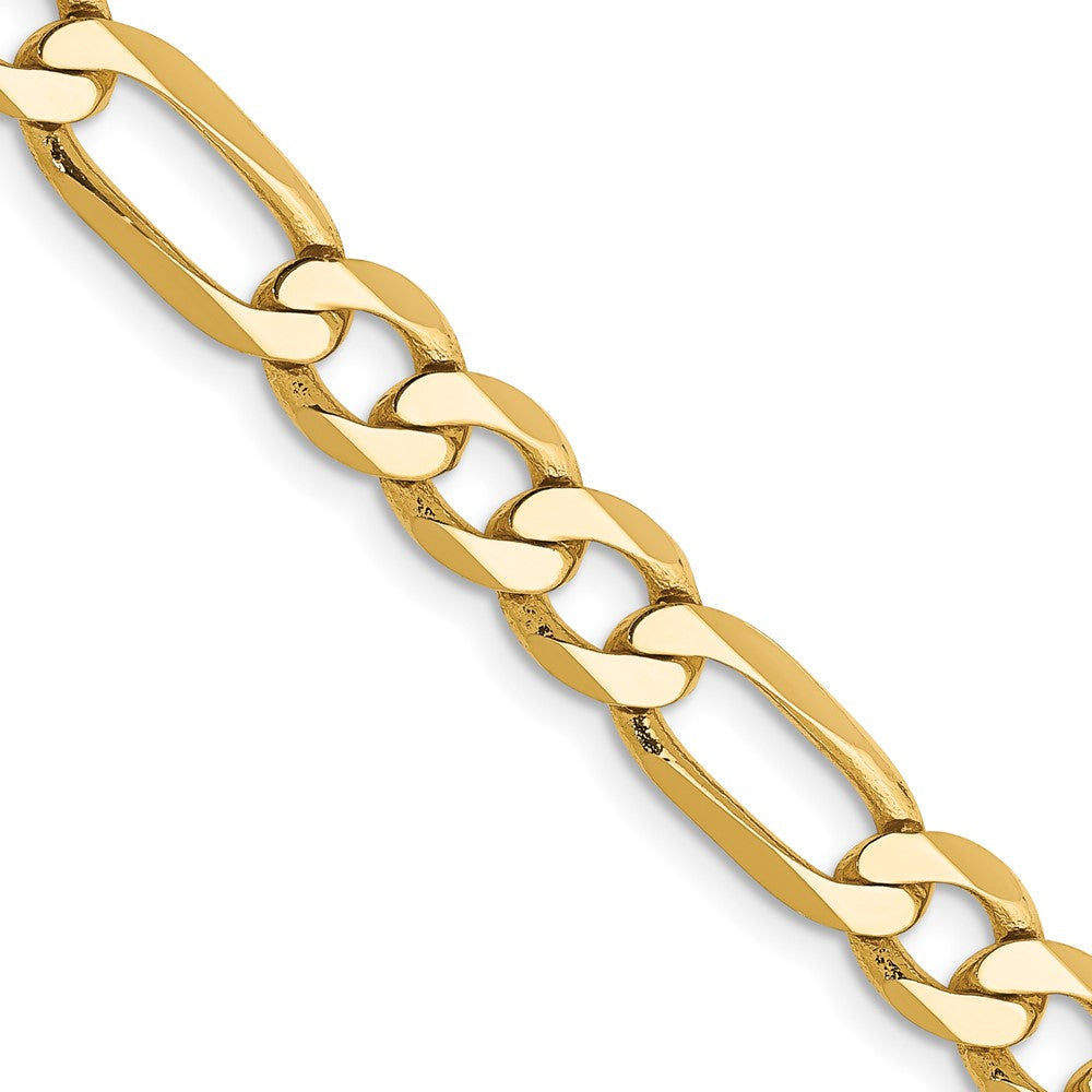 14K 24 inch 6.25mm Flat Figaro with Lobster Clasp Chain