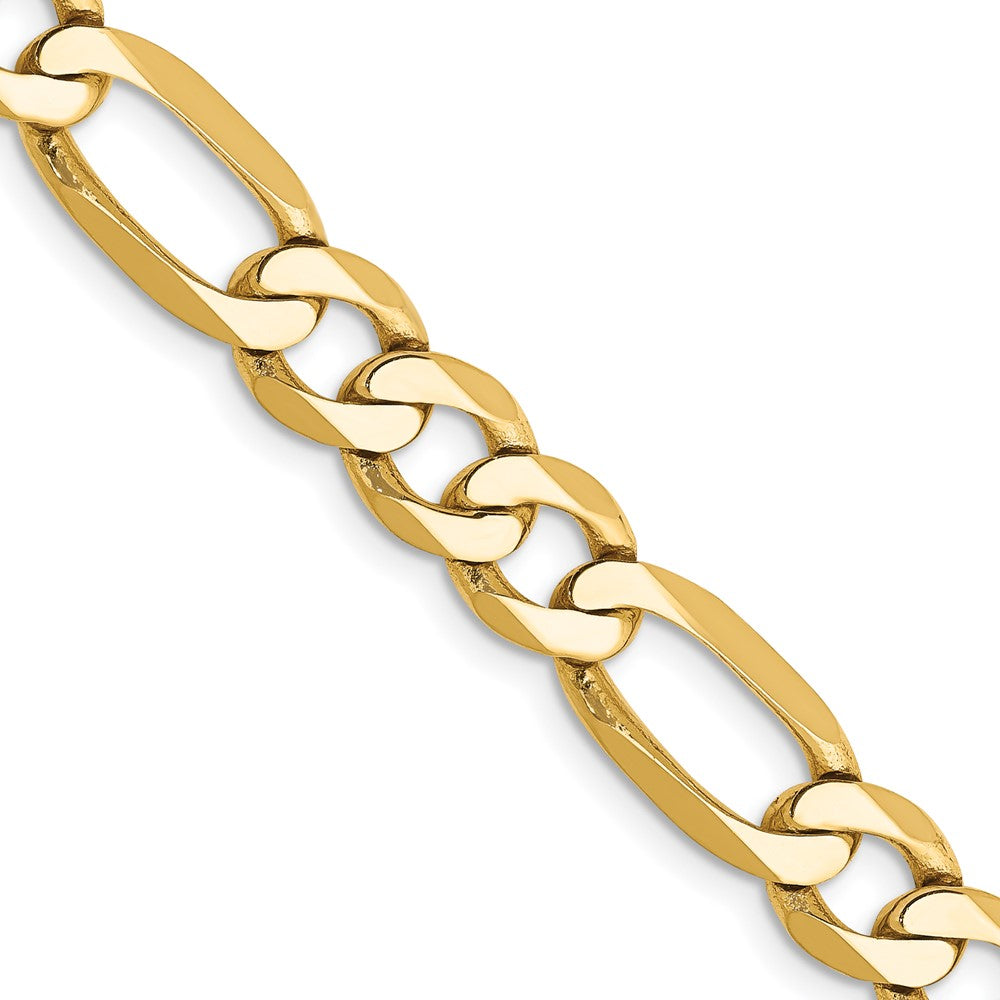14K 20 inch 7mm Flat Figaro with Lobster Clasp Chain