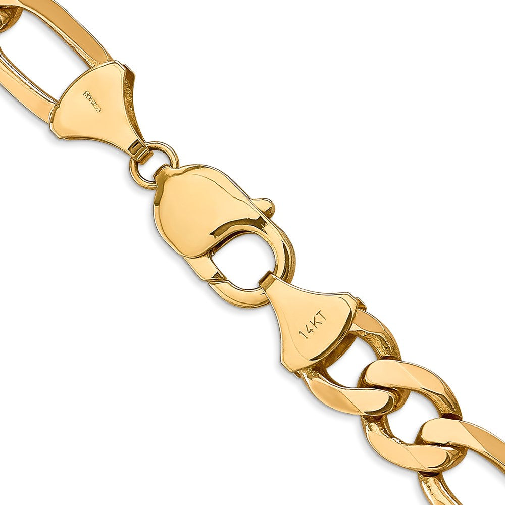 14K 20 inch 10mm Flat Figaro with Lobster Clasp Chain