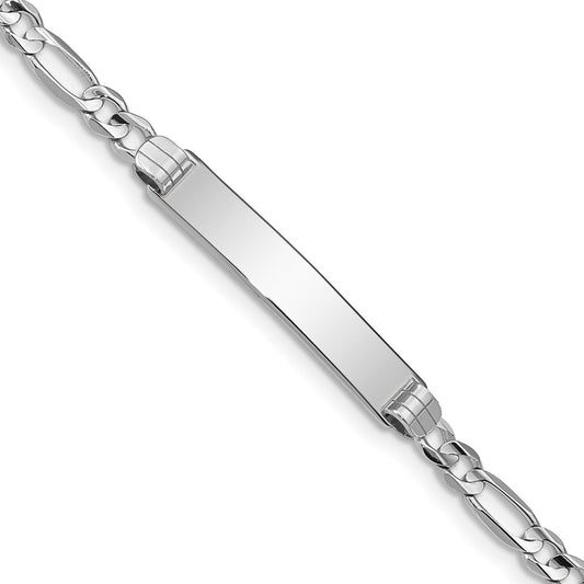 14k WG Figaro Link ID Bracelet