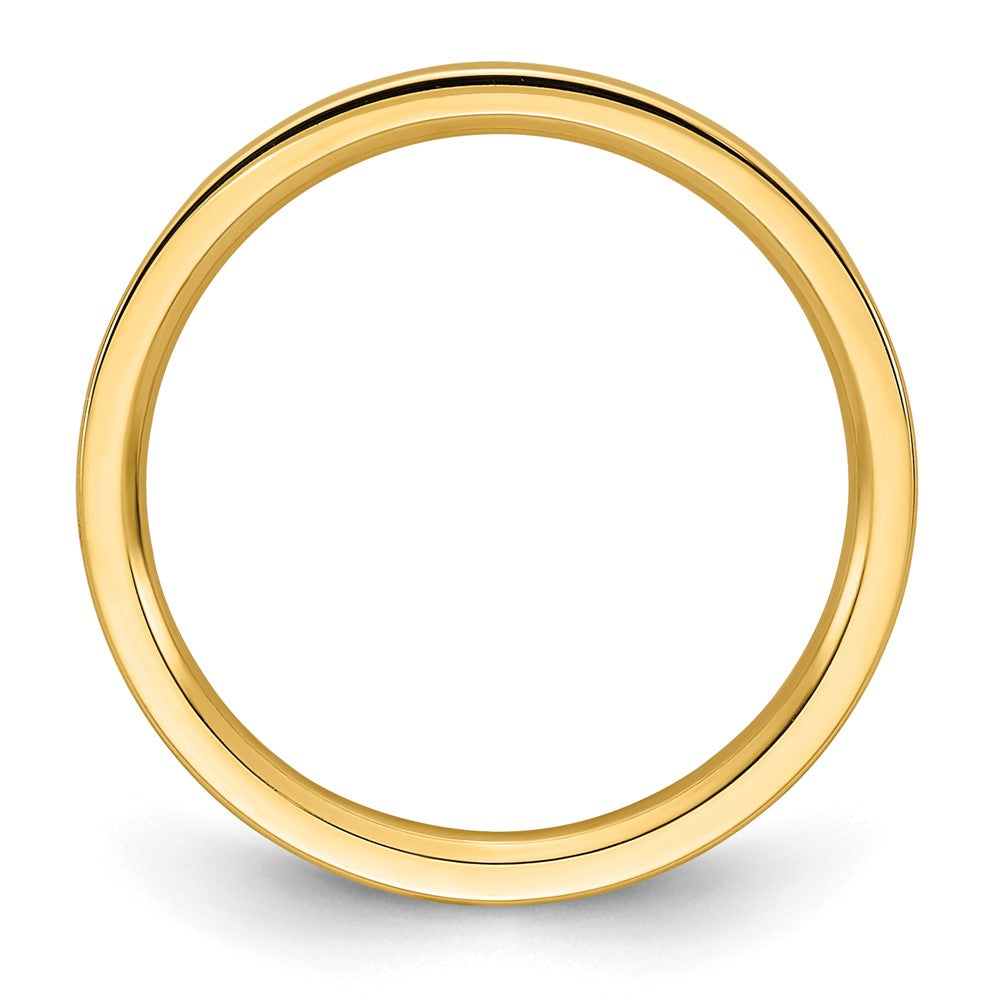 14k Yellow Gold 2mm Standard Weight Flat Comfort Fit Wedding Band Size 8.5