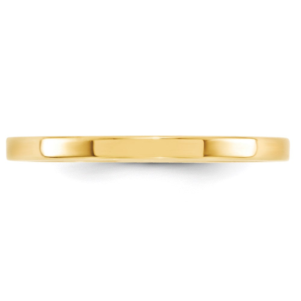 14k Yellow Gold 2mm Standard Weight Flat Comfort Fit Wedding Band Size 8.5