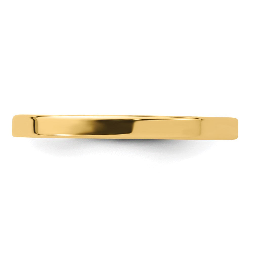 14k Yellow Gold 2mm Standard Weight Flat Comfort Fit Wedding Band Size 4.5