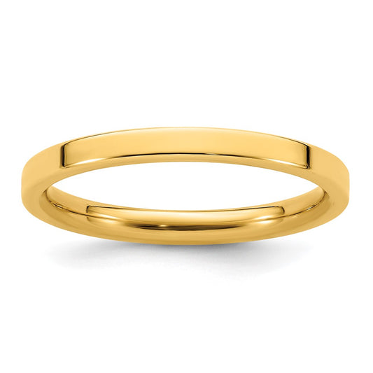 14K Rose Gold 2mm Standard Flat Comfort Fit Band Size 8.5