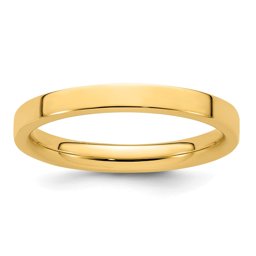 14k Yellow Gold 2.5mm Standard Weight Flat Comfort Fit Wedding Band Size 13