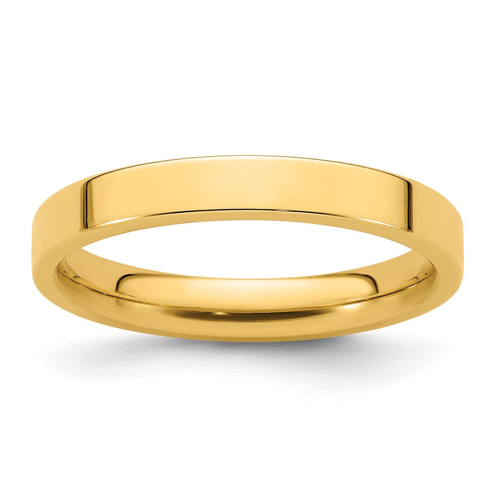 14k Yellow Gold 3mm Standard Weight Flat Comfort Fit Wedding Band Size 13.5