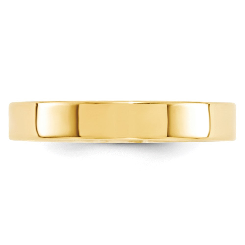 14k Yellow Gold 4mm Standard Weight Flat Comfort Fit Wedding Band Size 13