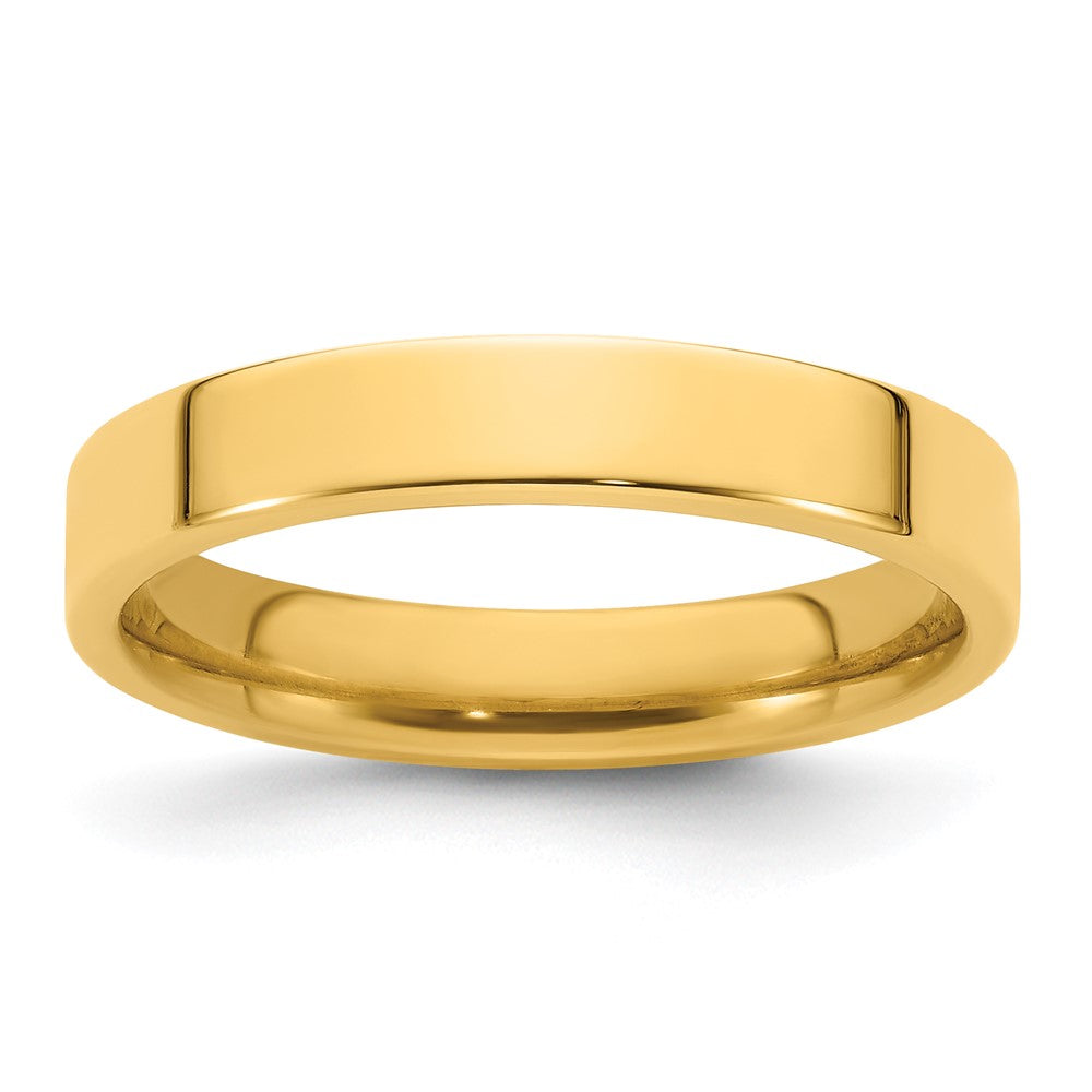 14k Yellow Gold 4mm Standard Weight Flat Comfort Fit Wedding Band Size 11.5
