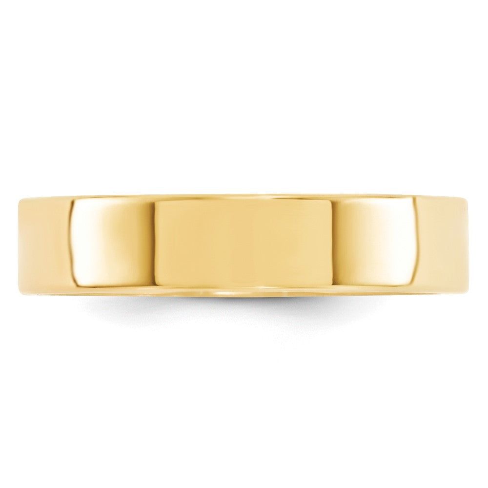 14k Yellow Gold 5mm Standard Weight Flat Comfort Fit Wedding Band Size 10.5
