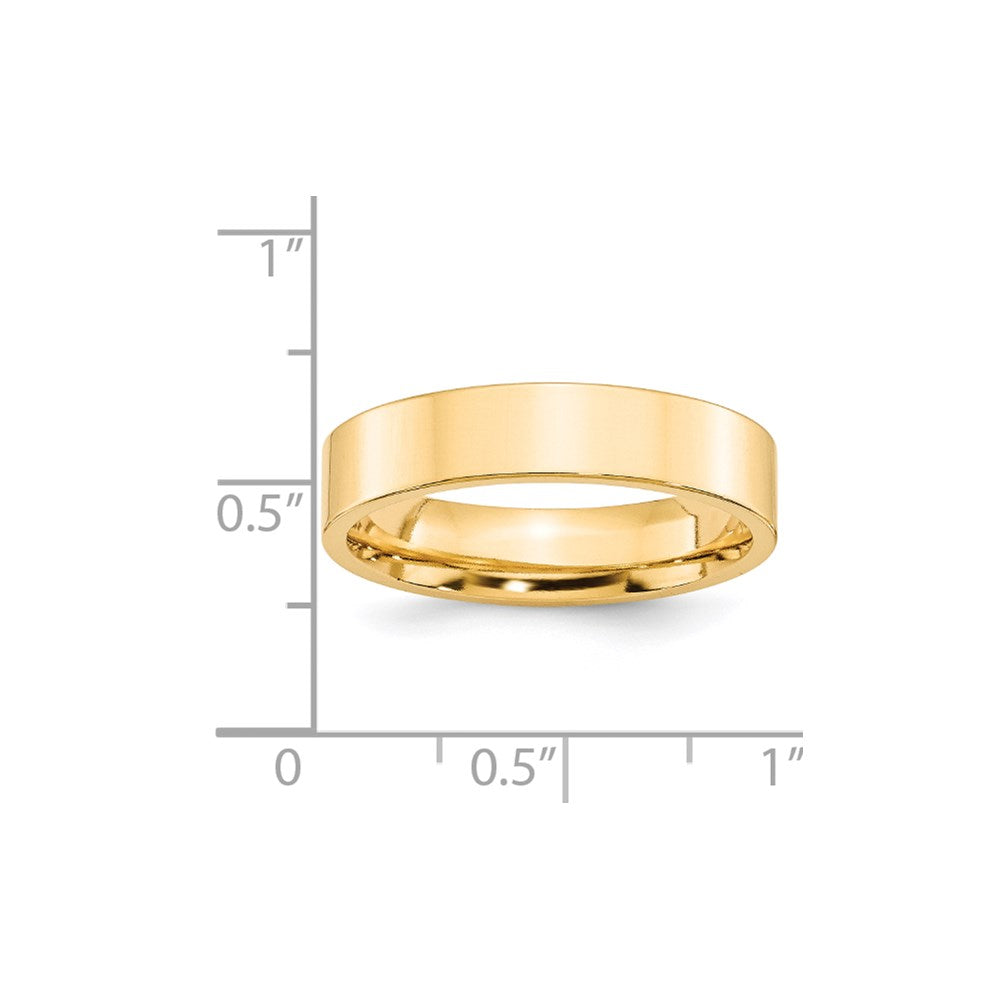 14k Yellow Gold 5mm Standard Weight Flat Comfort Fit Wedding Band Size 10.5