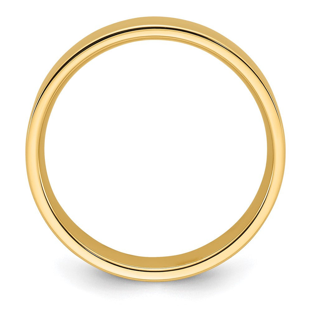 14k Yellow Gold 7mm Standard Weight Flat Comfort Fit Wedding Band Size 13.5