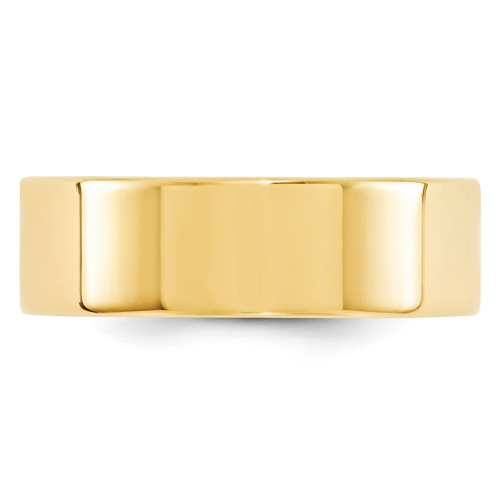 14k Yellow Gold 7mm Standard Weight Flat Comfort Fit Wedding Band Size 13