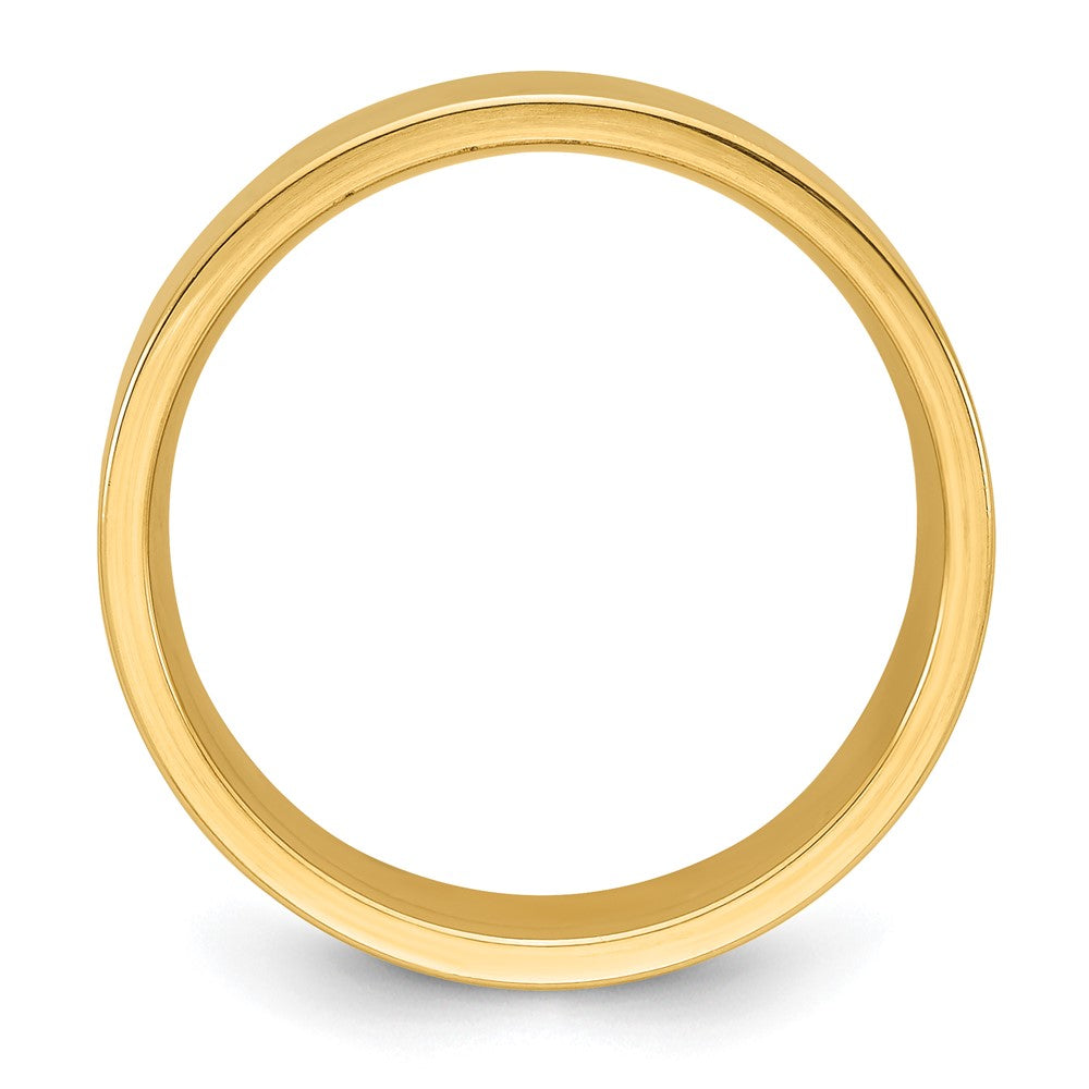 14k Yellow Gold 8mm Standard Weight Flat Comfort Fit Wedding Band Size 6.5