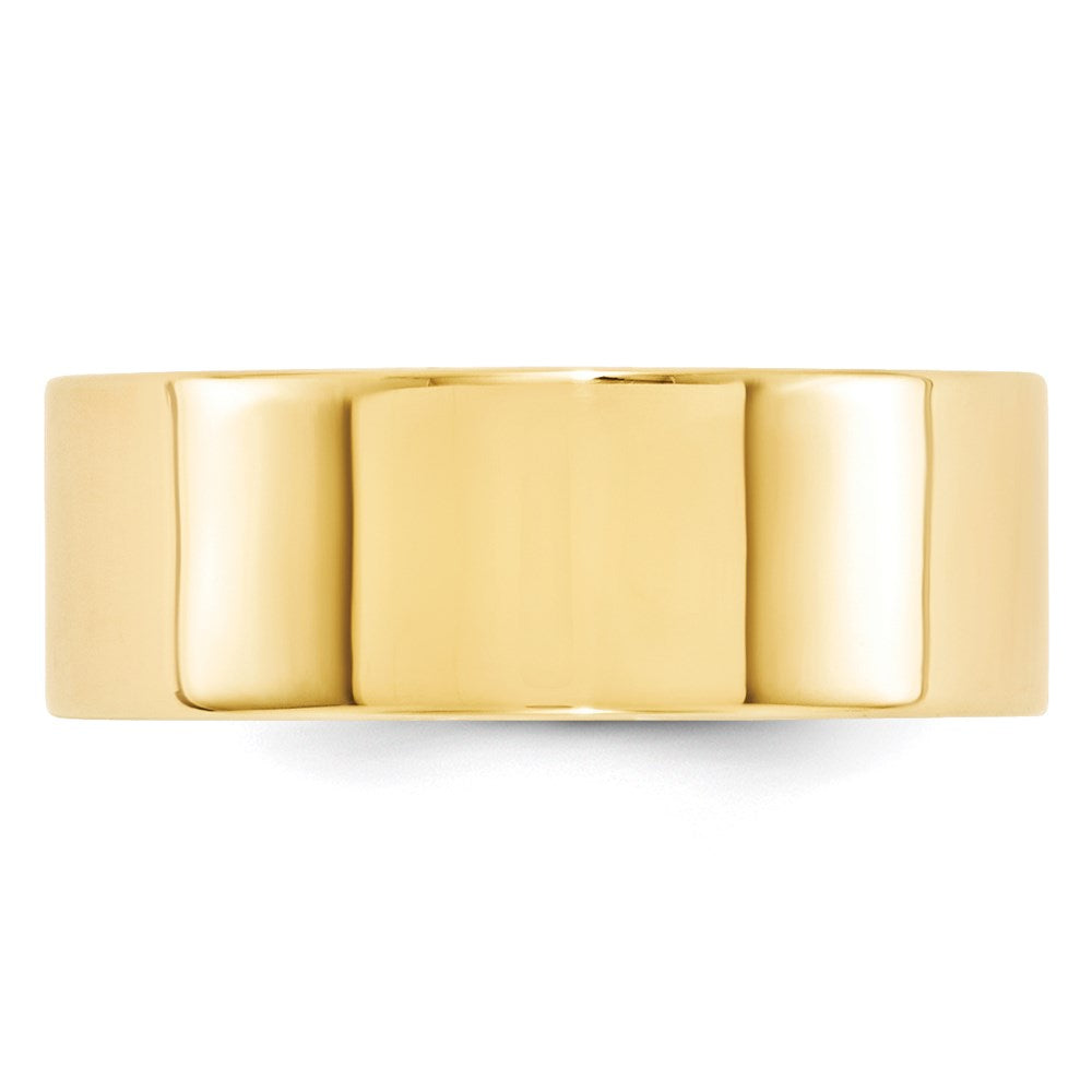 14k Yellow Gold 8mm Standard Weight Flat Comfort Fit Wedding Band Size 8.5