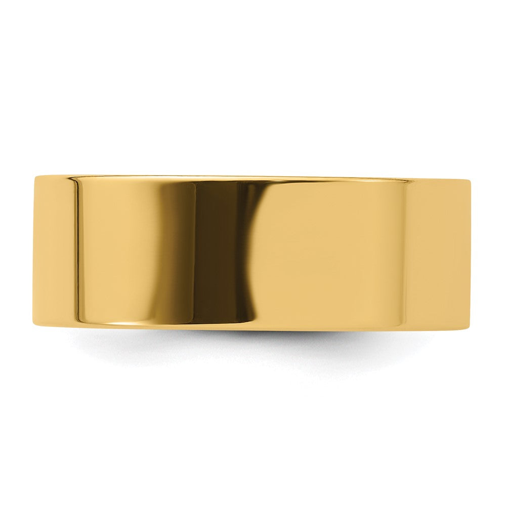 14k Yellow Gold 8mm Standard Weight Flat Comfort Fit Wedding Band Size 7.5