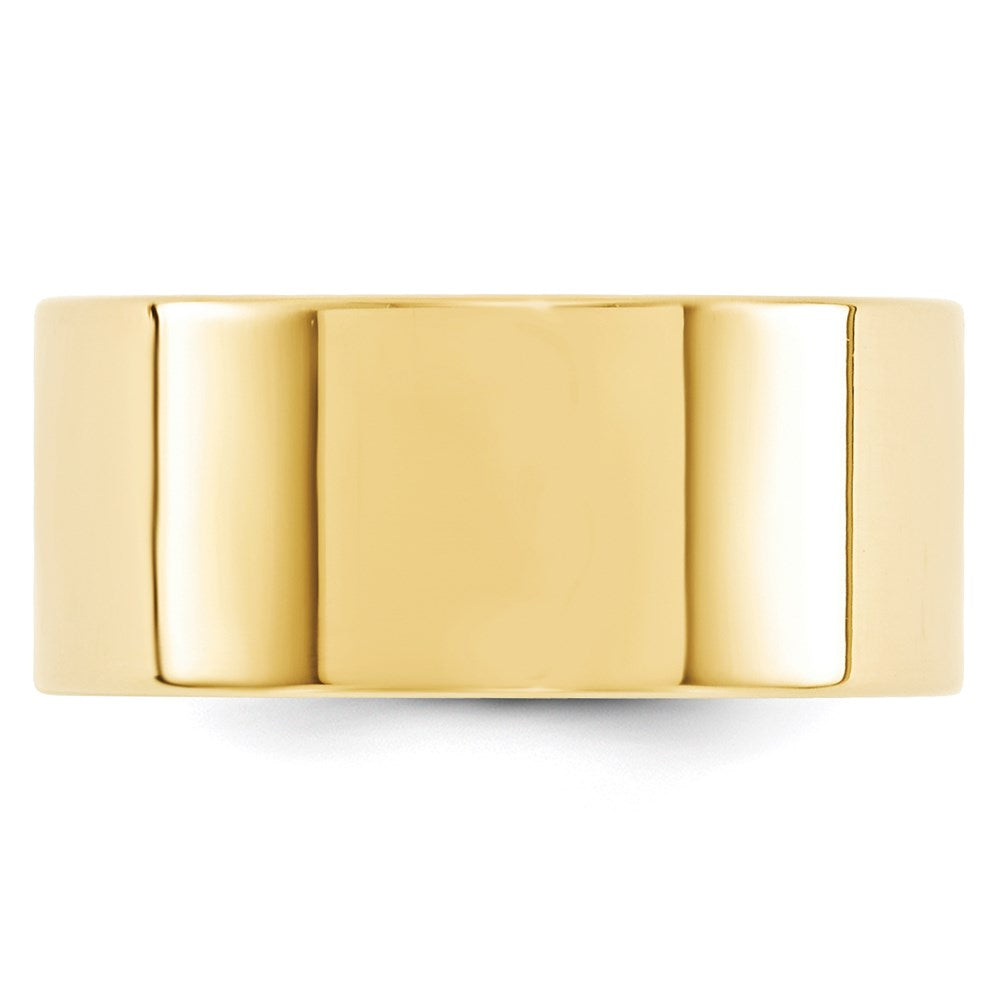 14k Yellow Gold 10mm Standard Weight Flat Comfort Fit Wedding Band Size 4.5