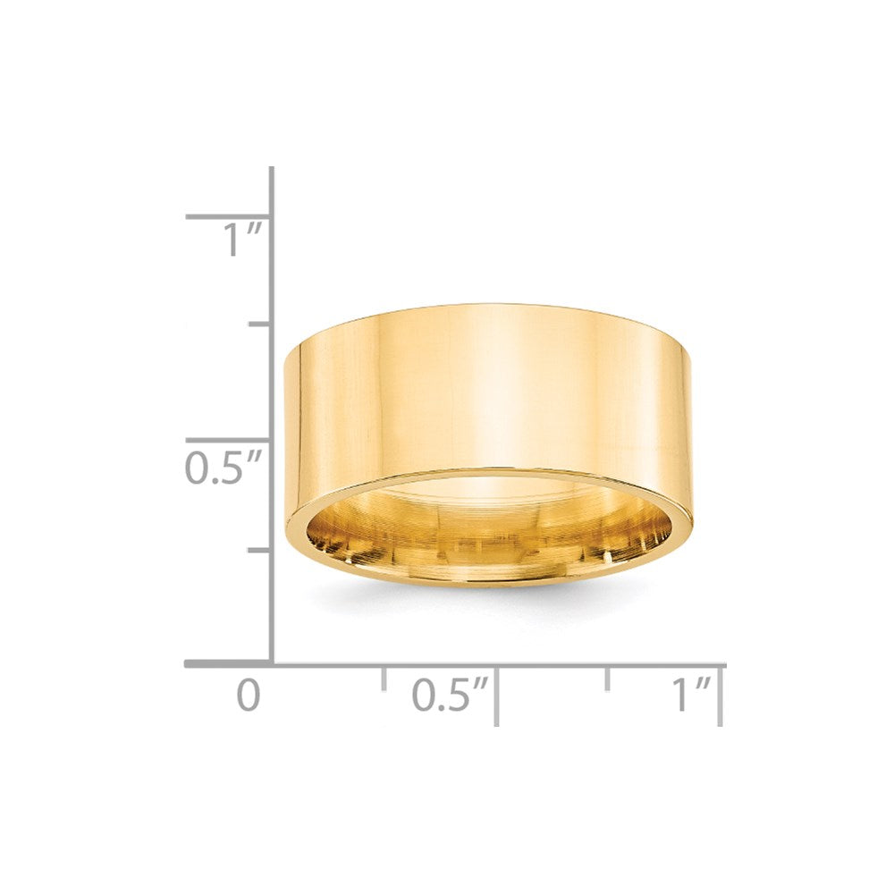 14k Yellow Gold 10mm Standard Weight Flat Comfort Fit Wedding Band Size 12.5