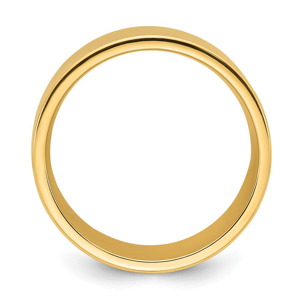 14k Yellow Gold 12mm Standard Weight Flat Comfort Fit Wedding Band Size 6