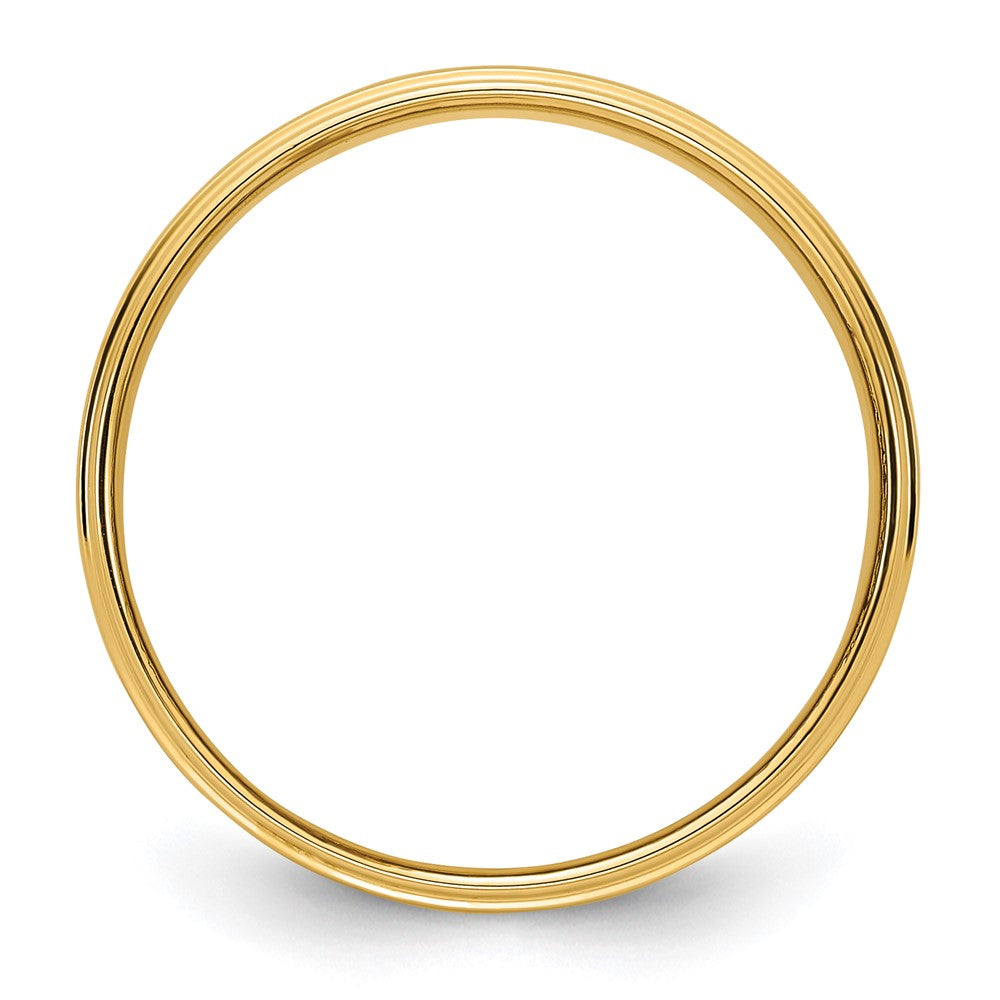 14k Yellow Gold 6mm Flat with Step Edge Wedding Band Size 14