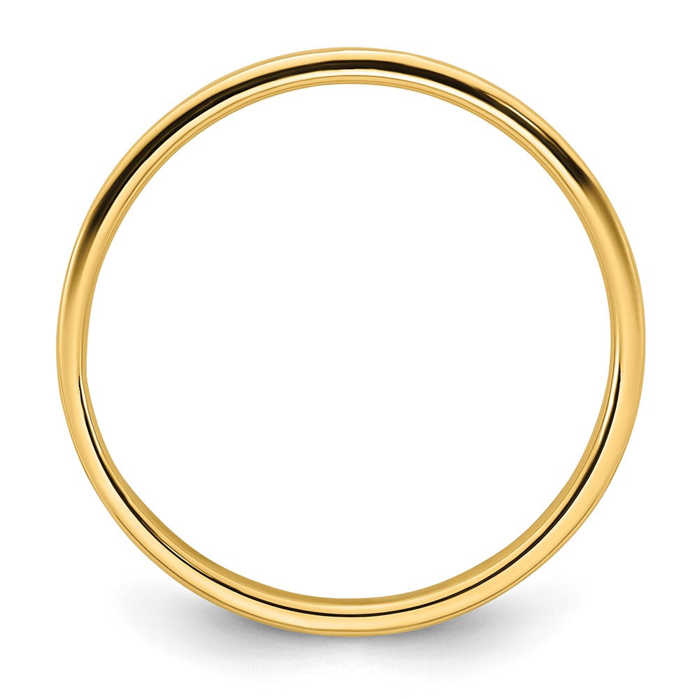 14k Yellow Gold 2mm Lightweight Flat Wedding Band Size 7