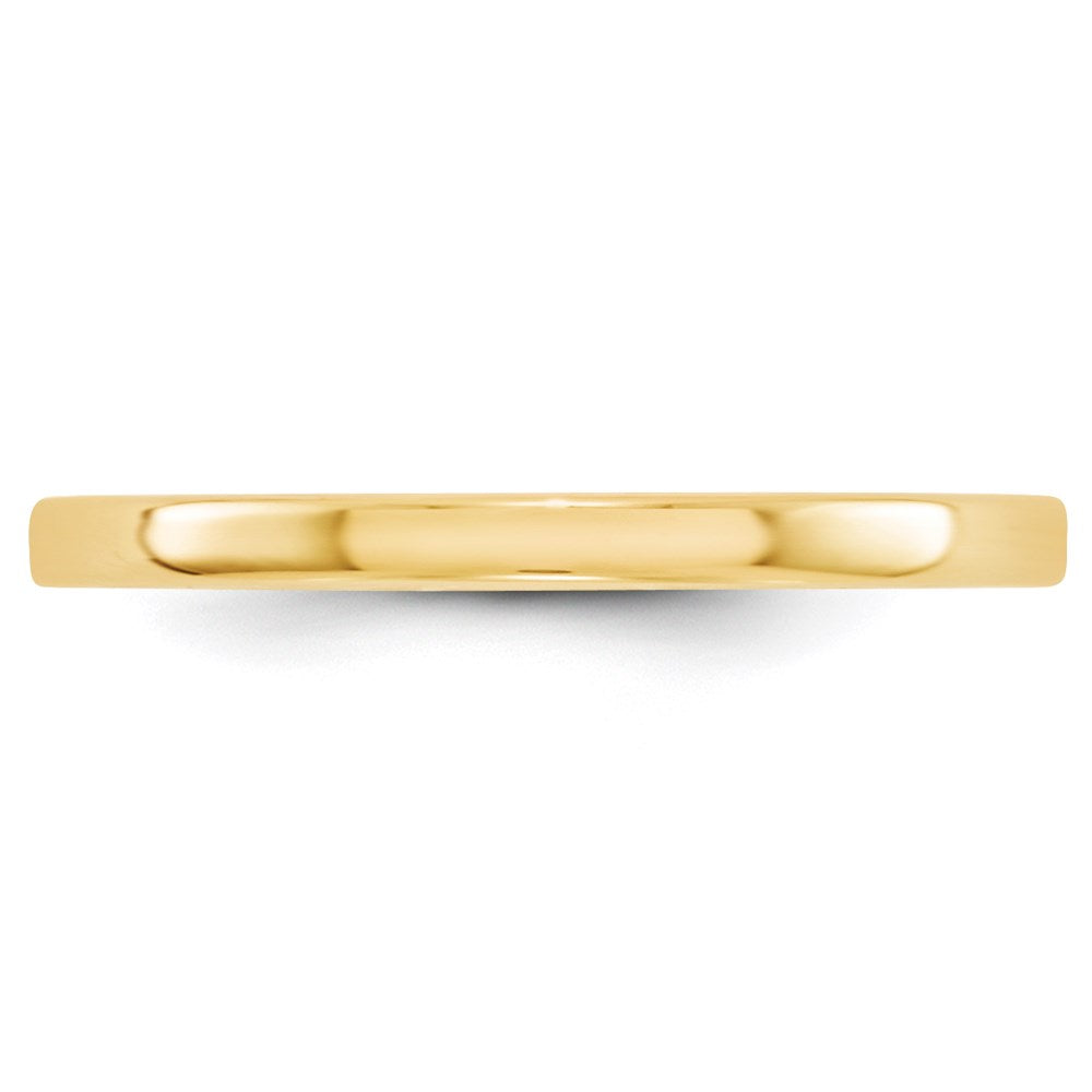 14k Yellow Gold 2mm Lightweight Flat Wedding Band Size 9