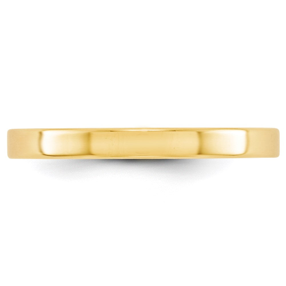 14k Yellow Gold 2.5mm Lightweight Flat Wedding Band Size 9