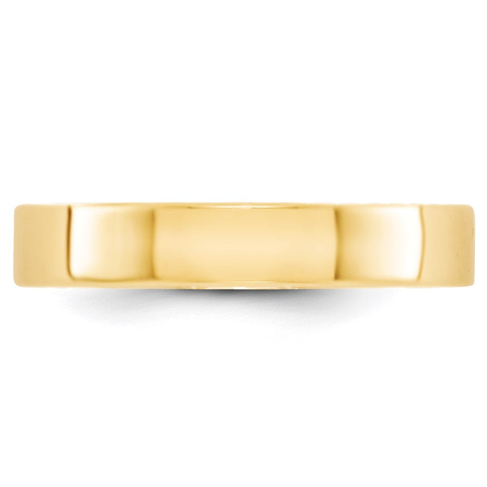 14k Yellow Gold 4mm Lightweight Flat Wedding Band Size 14