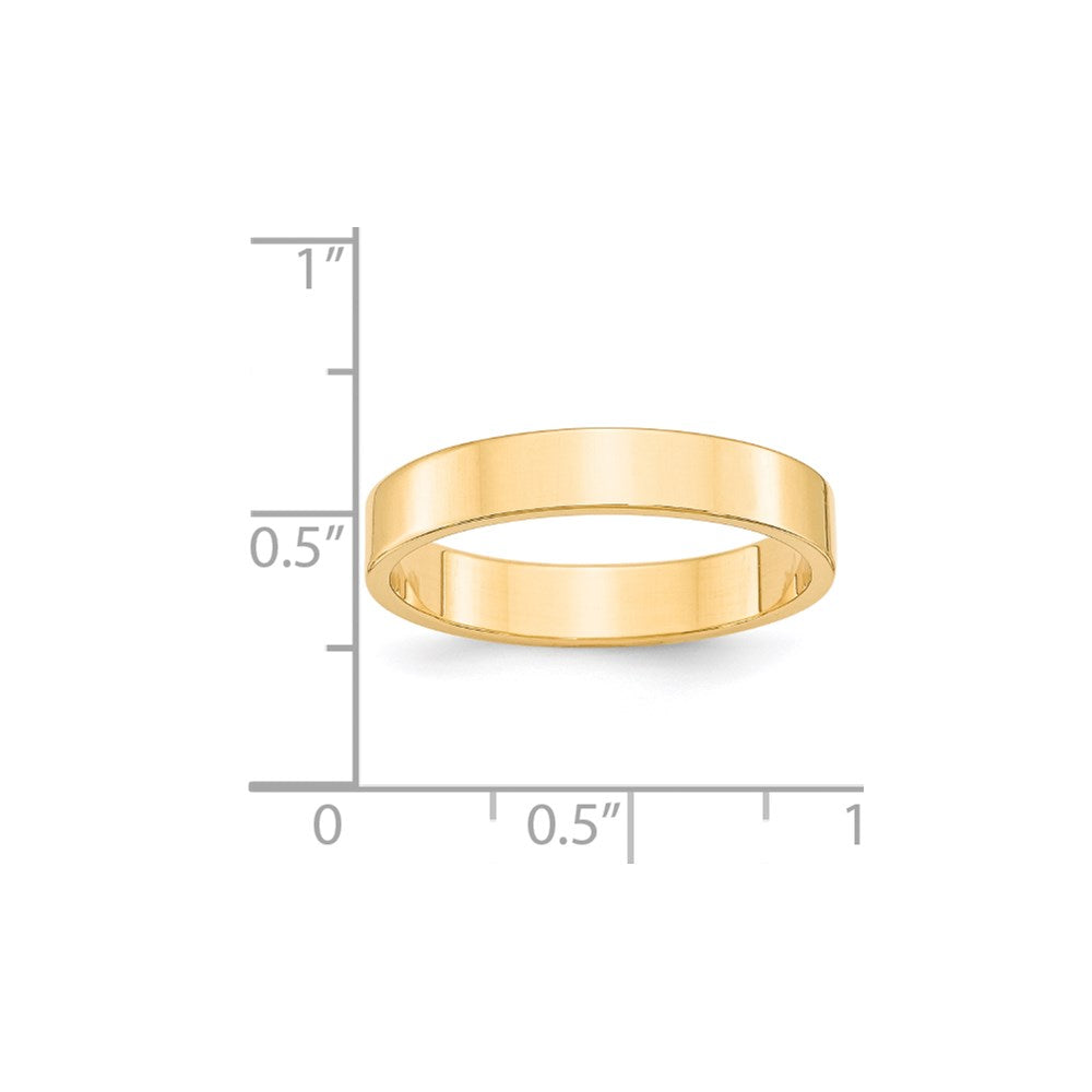 14k Yellow Gold 4mm Lightweight Flat Wedding Band Size 8.5