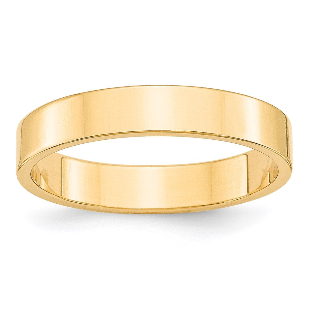 14k Yellow Gold 4mm Lightweight Flat Wedding Band Size 11
