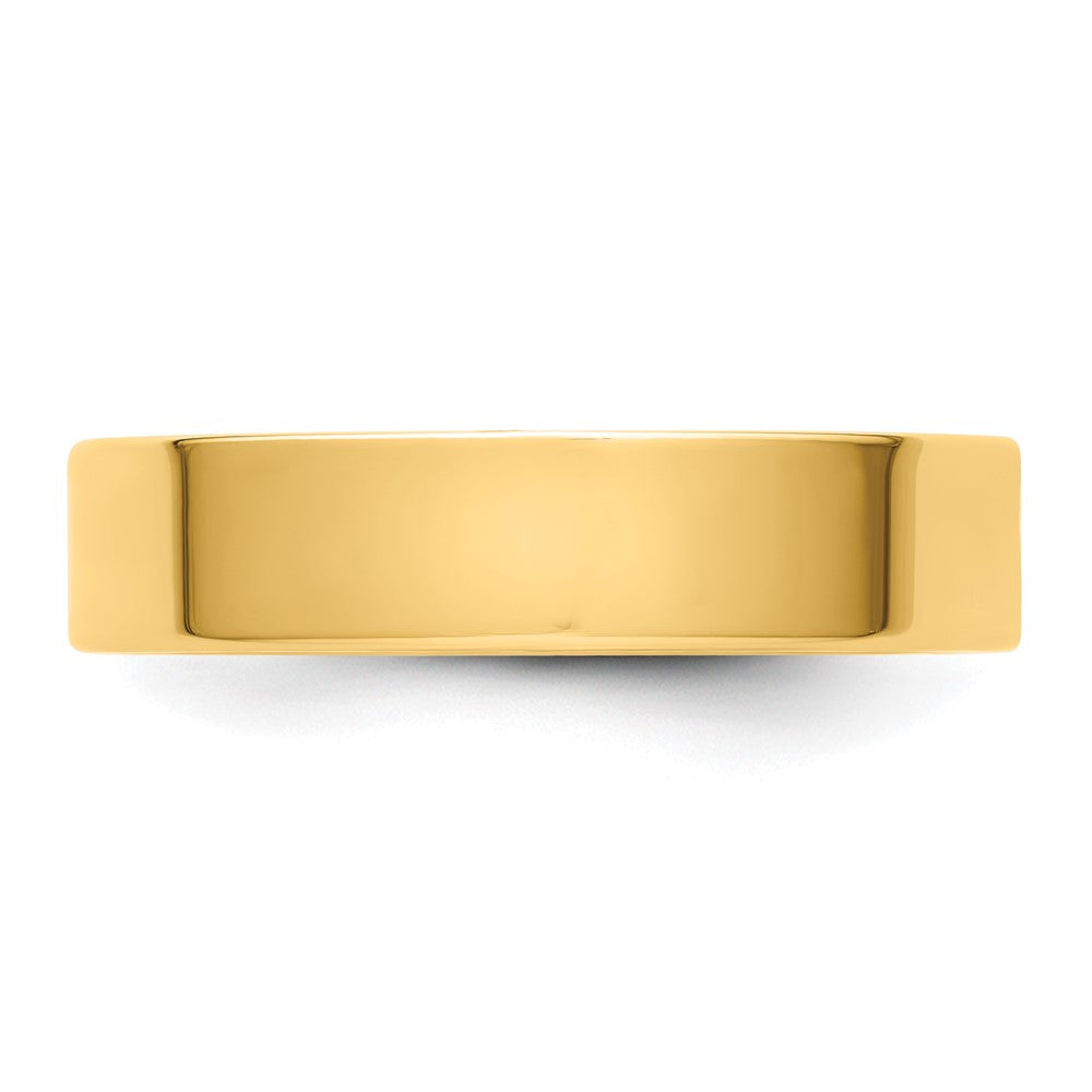 14k Yellow Gold 5mm Lightweight Flat Wedding Band Size 13.5