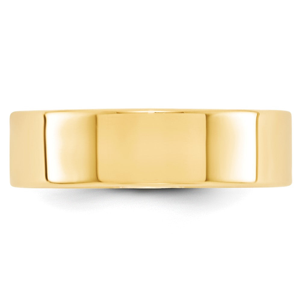 14k Yellow Gold 6mm Lightweight Flat Wedding Band Size 4.5
