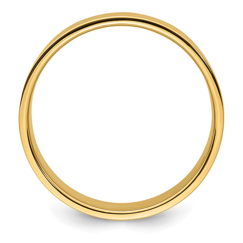 14k Yellow Gold 8mm Lightweight Flat Wedding Band Size 7.5