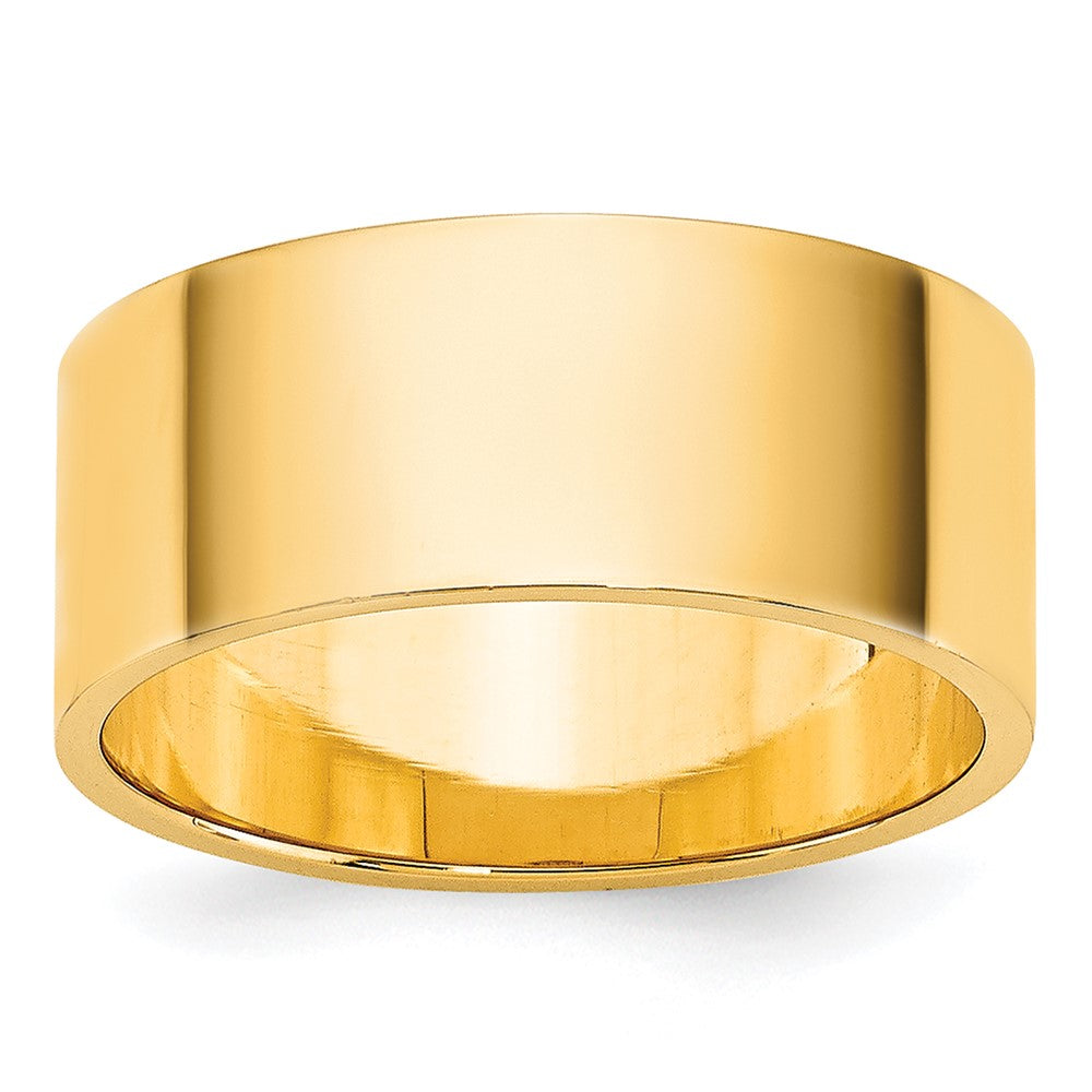 14k Yellow Gold 8mm Lightweight Flat Wedding Band Size 7.5