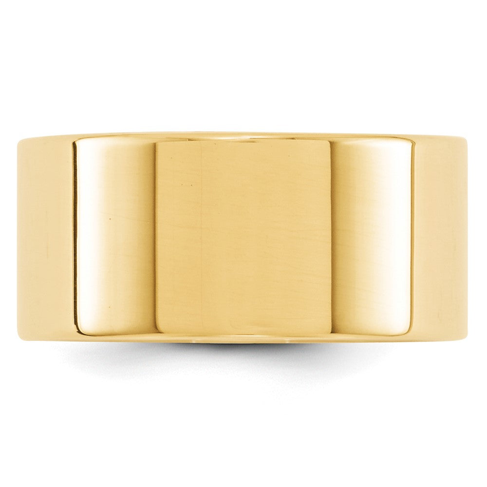14k Yellow Gold 10mm Lightweight Flat Wedding Band Size 13.5