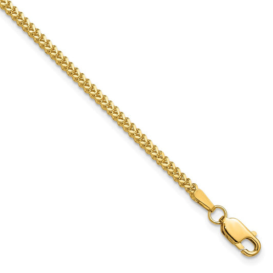 14K 7 inch 1.5mm Franco with Lobster Clasp Bracelet