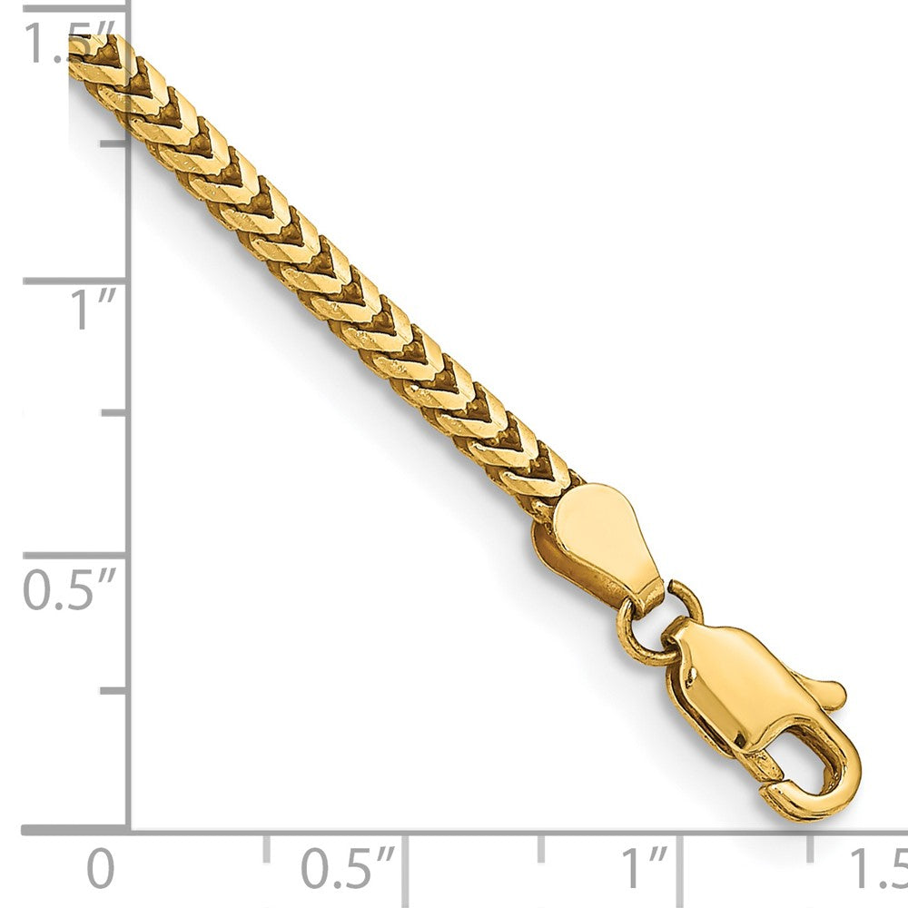 14K 8 inch 2.5mm Franco with Lobster Clasp Bracelet