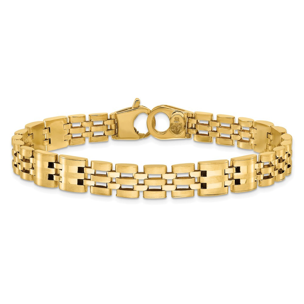 14k Satin and Polished Men's Link Bracelet