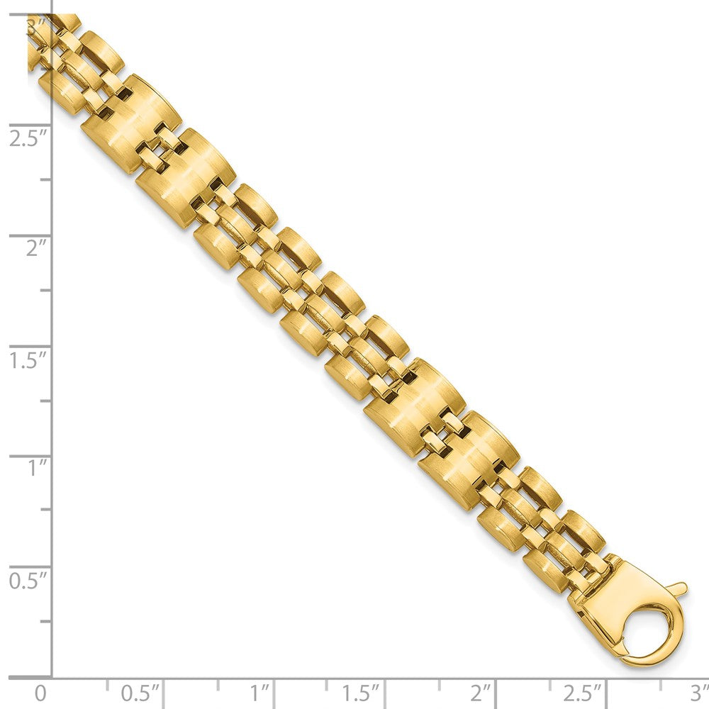 14k Satin and Polished Men's Link Bracelet