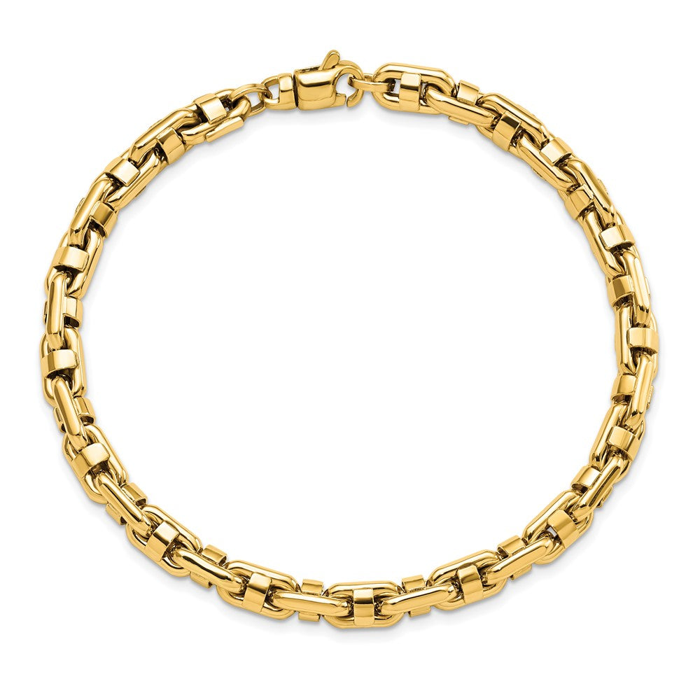 14K Yellow Polished Fancy Link Men's Bracelet
